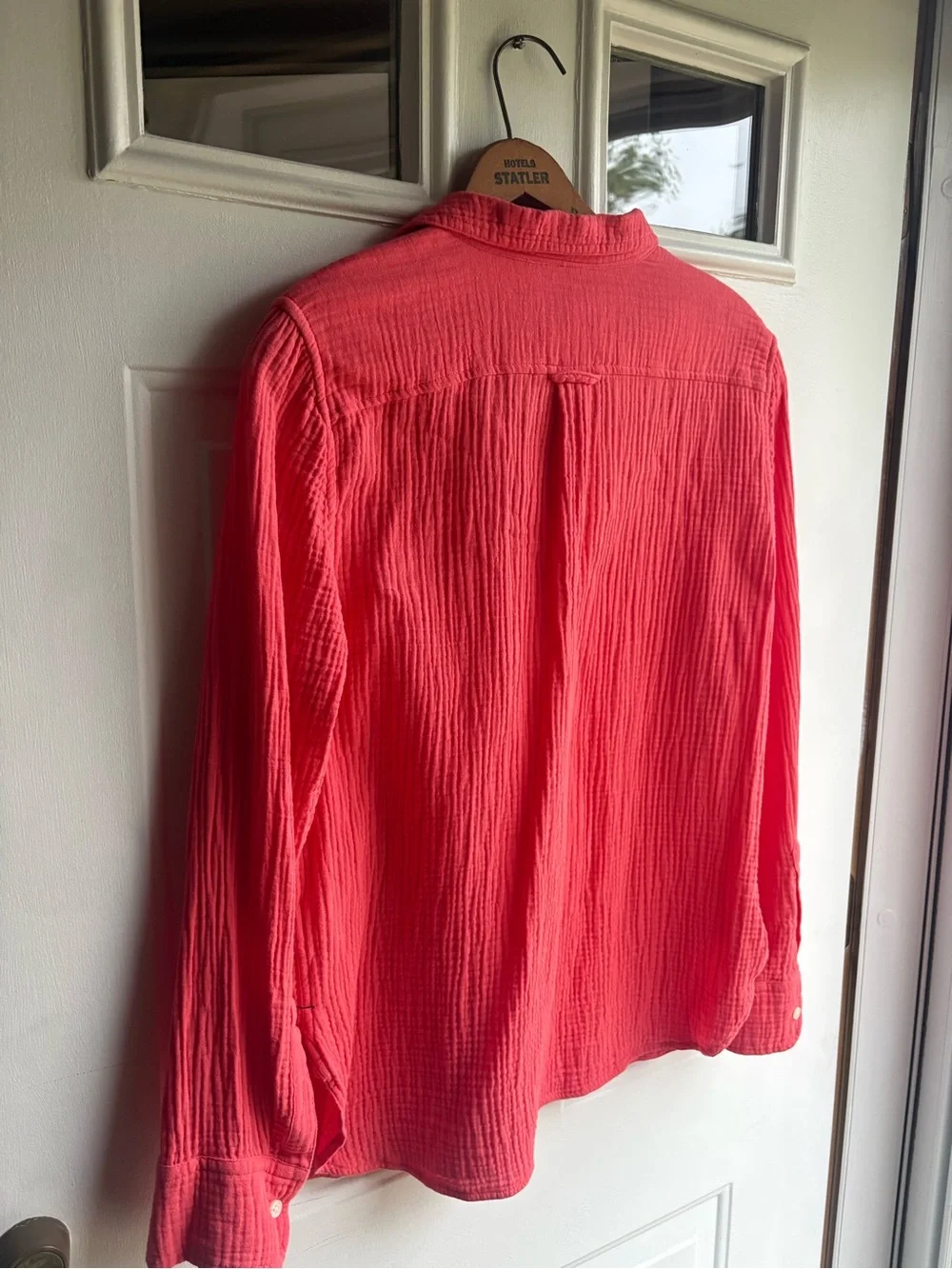 J.Crew Re-Imagined Coral 100% Cotton Gauze Button Front Shirt Women’s Size 10
